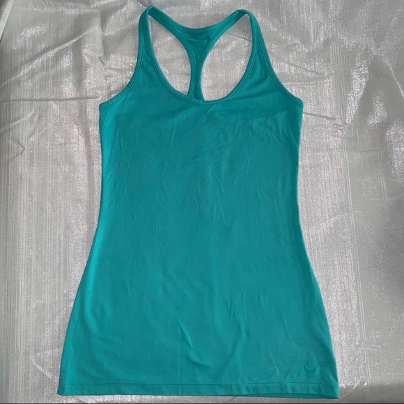 Teal NIKE Dri-Fit Racerback Tank Top - Picture 1 of 4